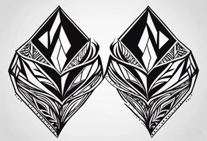 simple Dimond shape split in two halves tattoo idea