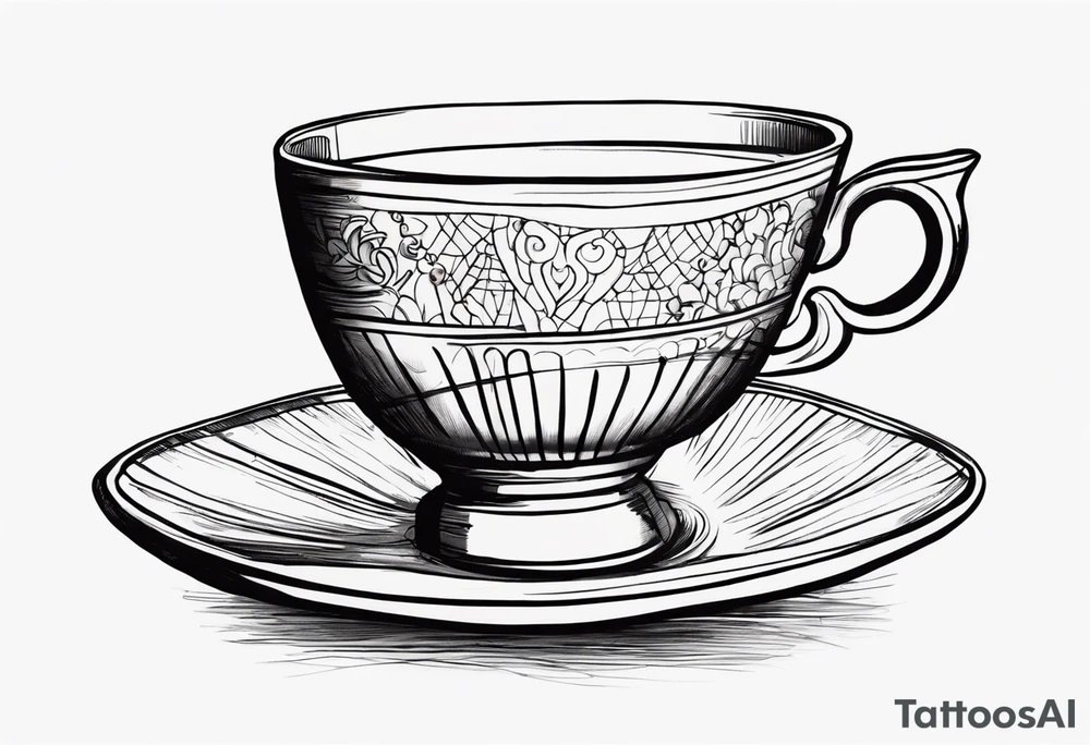 The outside should look like a stamp. So a stylus edge and a square and on the inside there should be a drawing of a Turkish teacup, i.e. a chai. tattoo idea