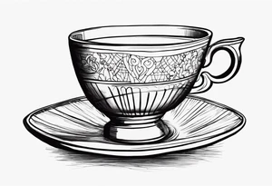 The outside should look like a stamp. So a stylus edge and a square and on the inside there should be a drawing of a Turkish teacup, i.e. a chai. tattoo idea