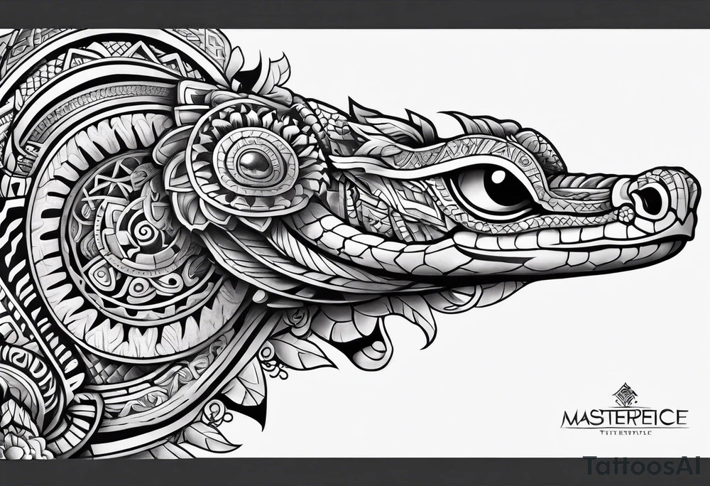 aztec snake sleeve tattoo idea