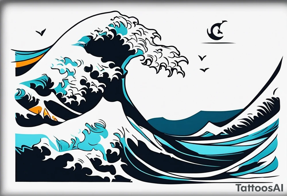dainty wave tattoo idea