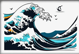 dainty wave tattoo idea