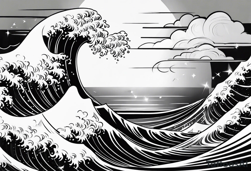 Wave, baby, angel tattoo idea