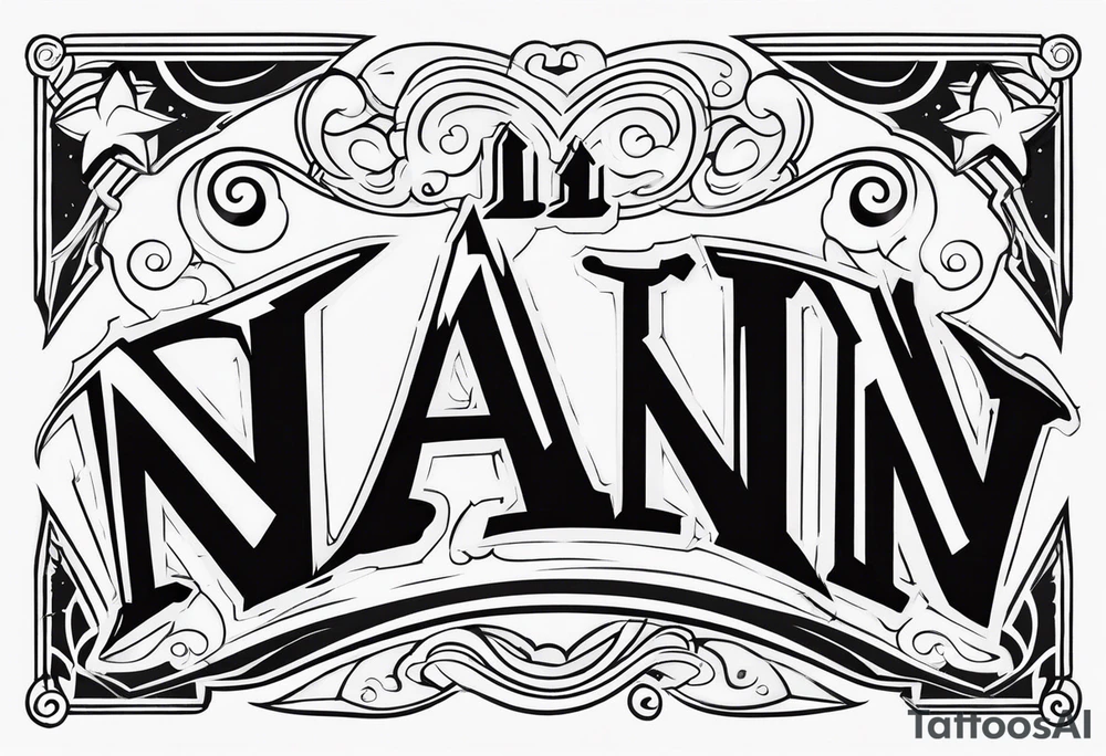 Write the word Nain tattoo idea