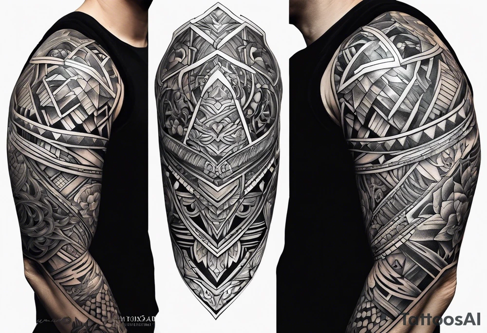 half sleeve, upper right arm and shoulder, armor tattoo idea half sleeve, upper right arm and shoulder, armor tattoo idea
