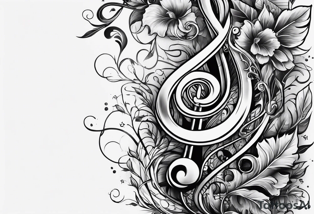 A music note in nature tattoo idea