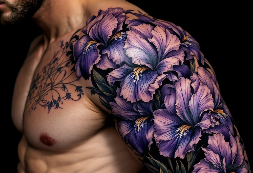 Irises flowers ornement tattoo idea