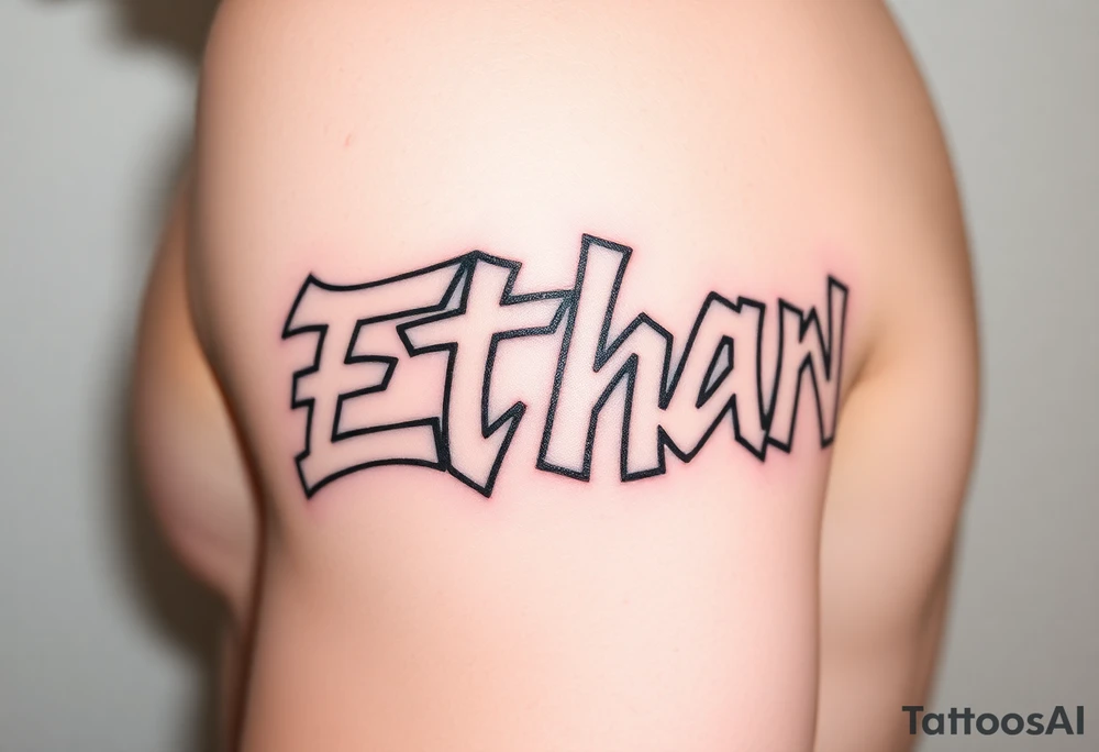 The name Ethan in graffiti tattoo idea