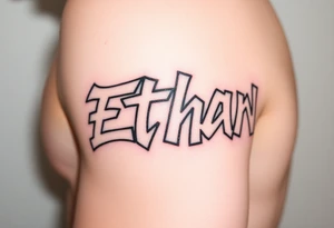 The name Ethan in graffiti tattoo idea