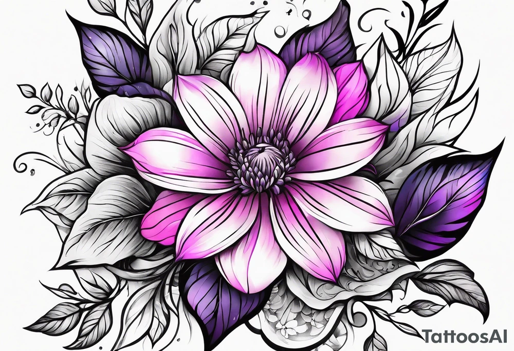 Bright, colorful, lots of pinks and purples flower arm tattoo tattoo idea