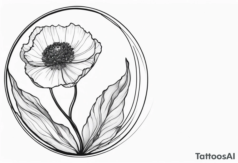 WORLD GLOBE INSIDE POPPY FLOWER BUD tattoo idea