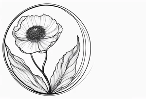 WORLD GLOBE INSIDE POPPY FLOWER BUD tattoo idea