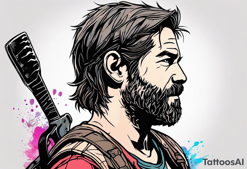 Last of Us tattoo that incorporates Pride colors. No character faces! tattoo idea