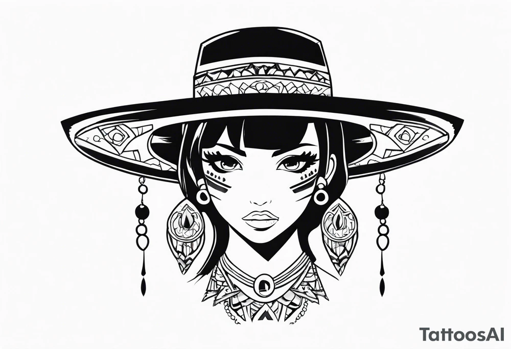 anime girl mexican tattoo idea