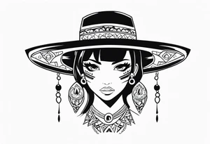 anime girl mexican tattoo idea