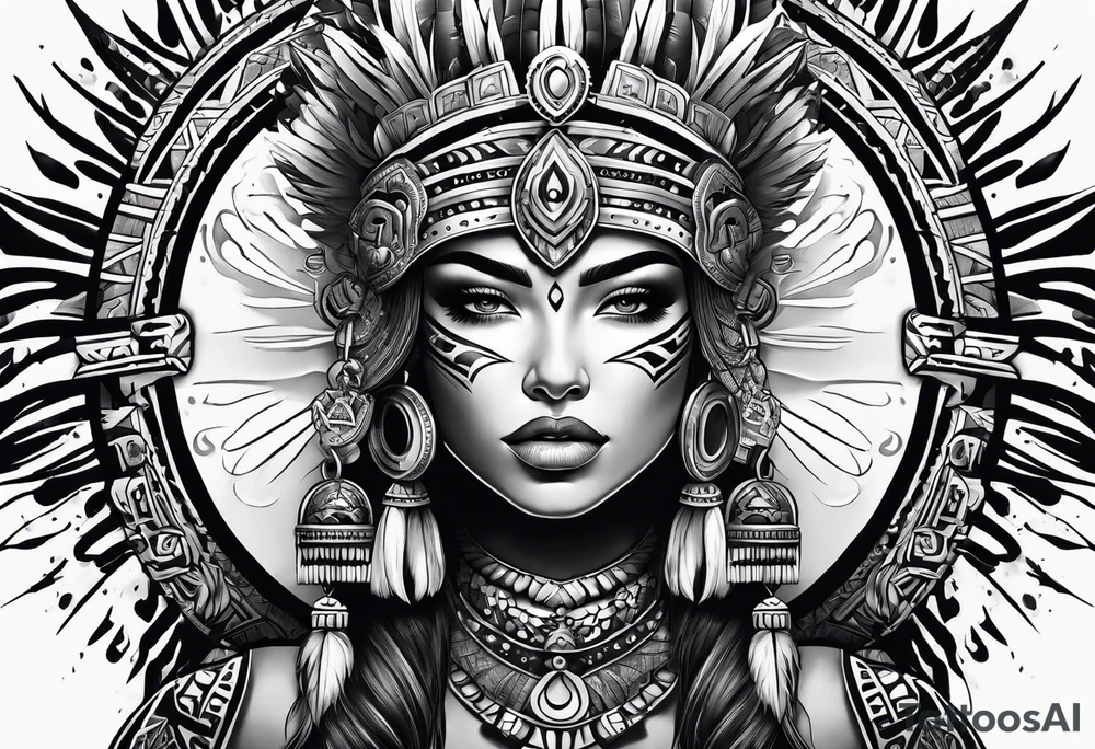 Warrior Aztec princess, tattoo idea