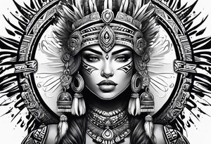 Warrior Aztec princess, tattoo idea