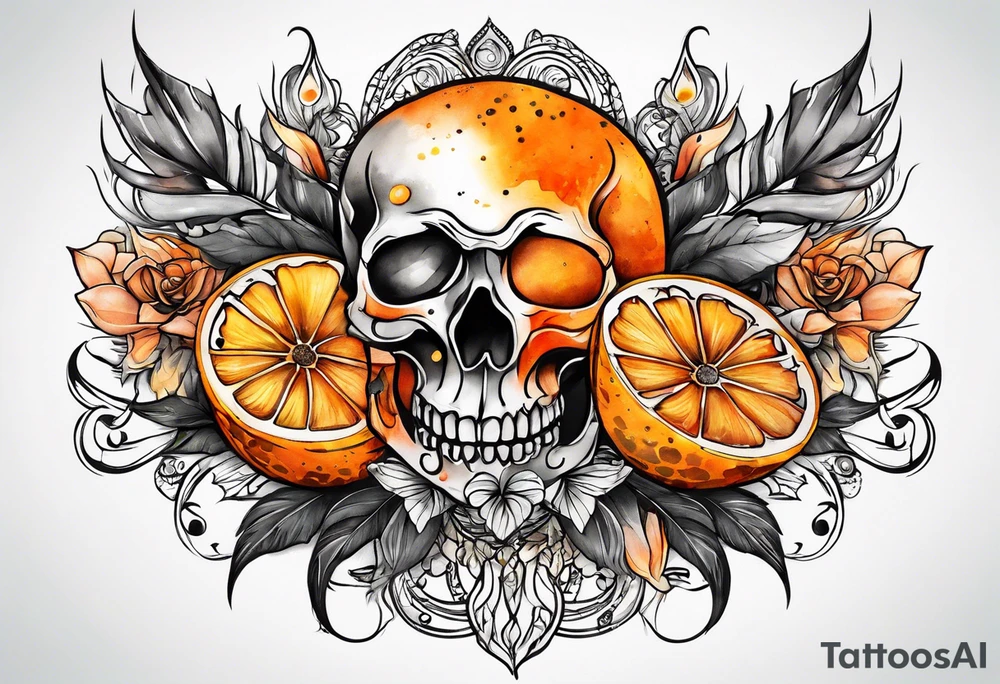 orange fire tattoo idea