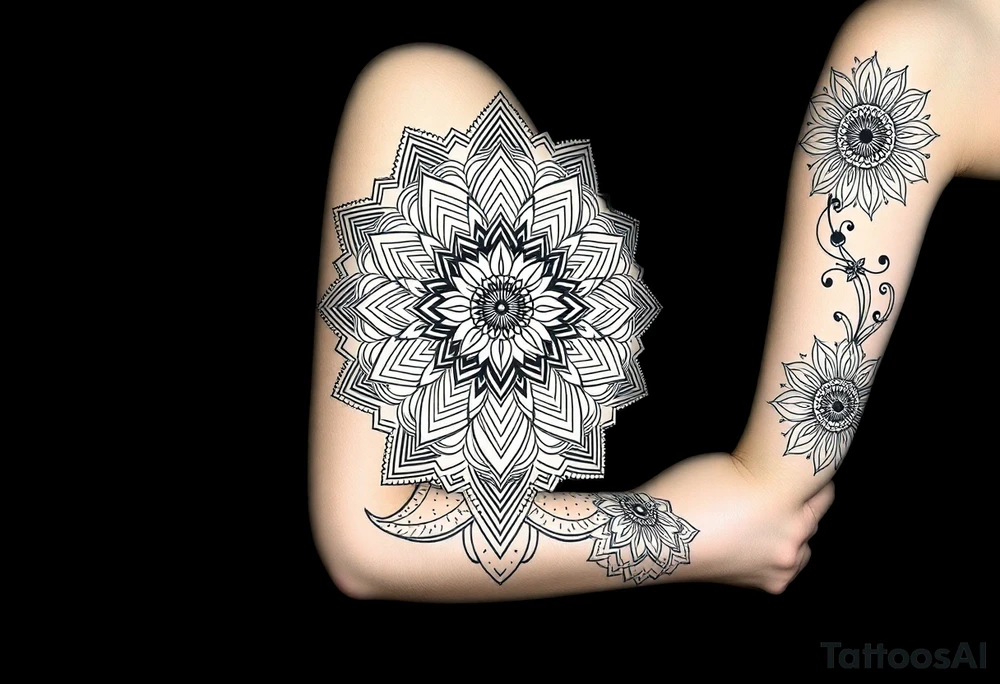 bold line shaman mandala tattoo idea