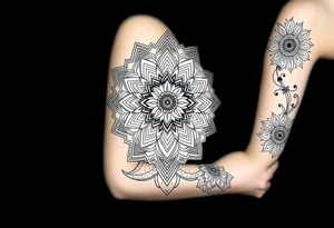 bold line shaman mandala tattoo idea