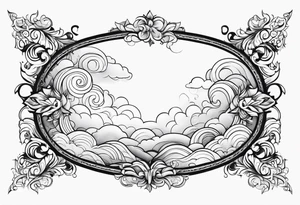 clouds swirl frame vignette tattoo idea