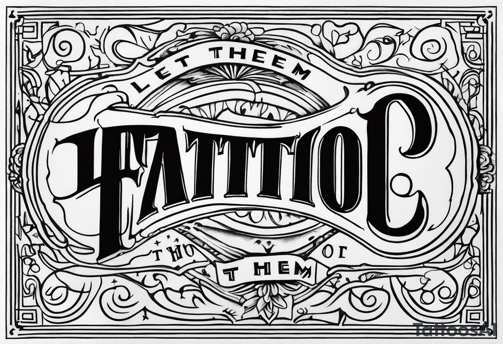 Let Them tattoo vintage letters tattoo idea