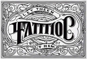 Let Them tattoo vintage letters tattoo idea