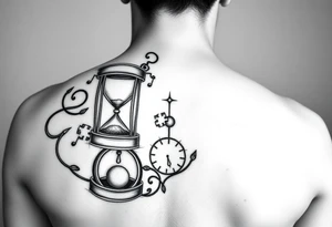 mother/son: music, hourglass, pocket watch, puzzle pieces, strength, forgiveness, love, infinity tattoo idea