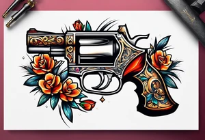 The letters AR with pistols on each side tattoo idea