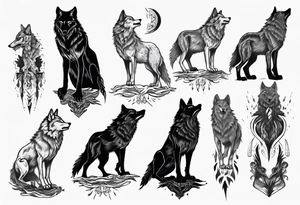 wolf on its hind legs tattoo idea