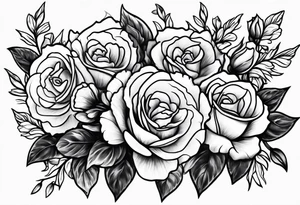 Carnation and rose bouquet tattoo idea