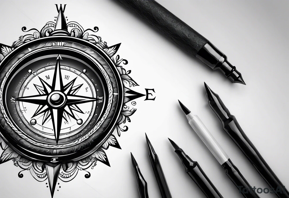 compass tattoo idea