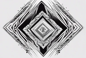 simple Dimond shape split in two halves tattoo idea