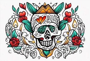Mexican style tattoo, La pistola y corazón tattoo idea