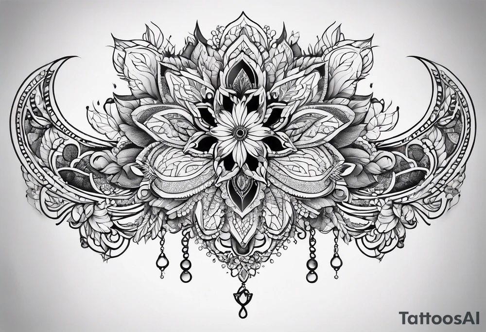 lace sternum tattoo idea