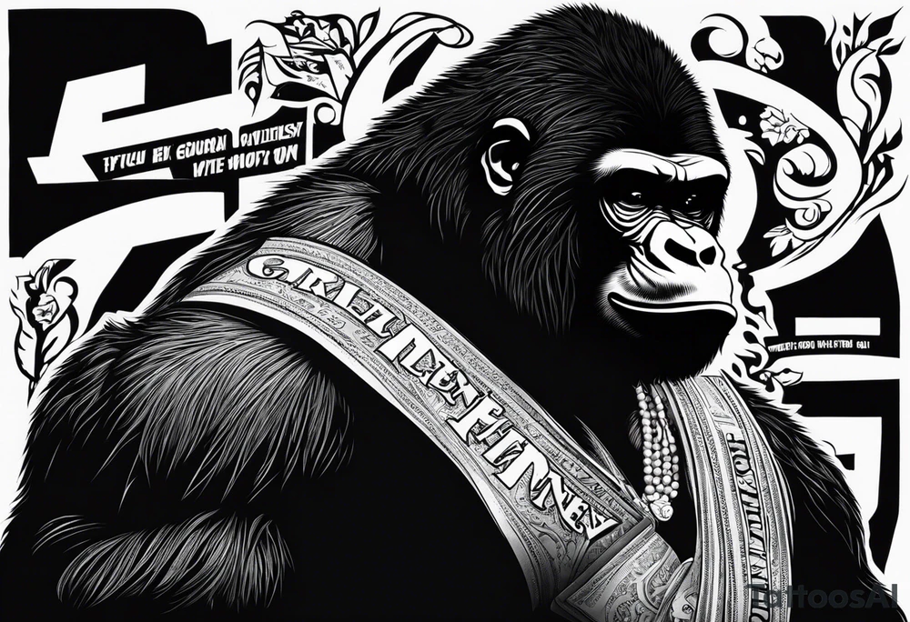 Jimenez with money gorillas tattoo idea