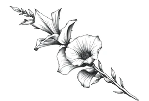 Large gladiolus stem tattoo idea