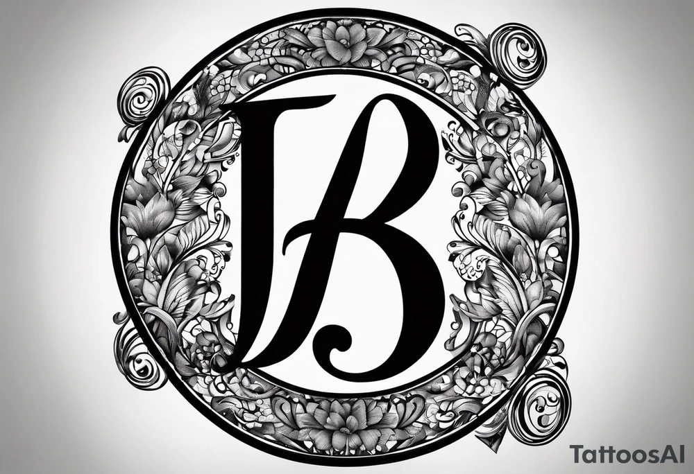 Letter "B" with the Letters "T" in one of the circles inside the B and an "E" in the the circle below the first 1 tattoo idea