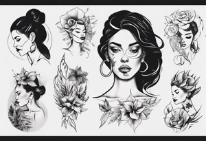 Woman portrait tattoo idea