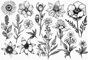Vancouver island wildflowers tattoo idea