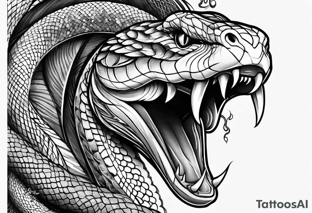 snake biting vein tattoo idea