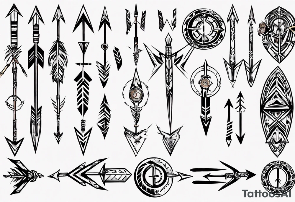 arrow and roman numerals tattoo idea