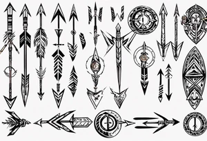 arrow and roman numerals tattoo idea