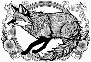 Fox leaping tattoo idea