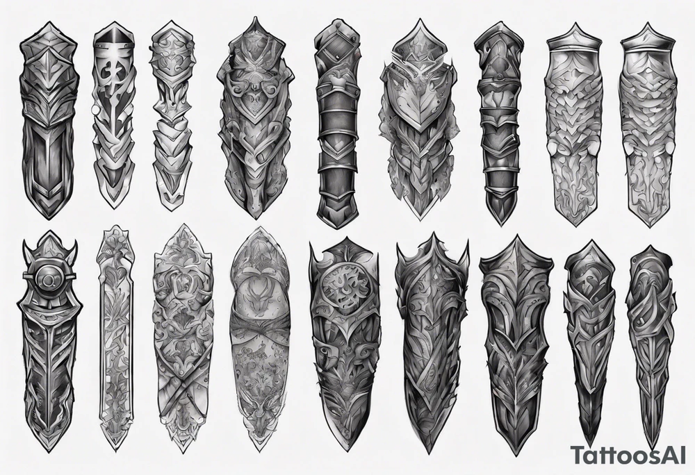 Arm sleeve armor tattoo idea