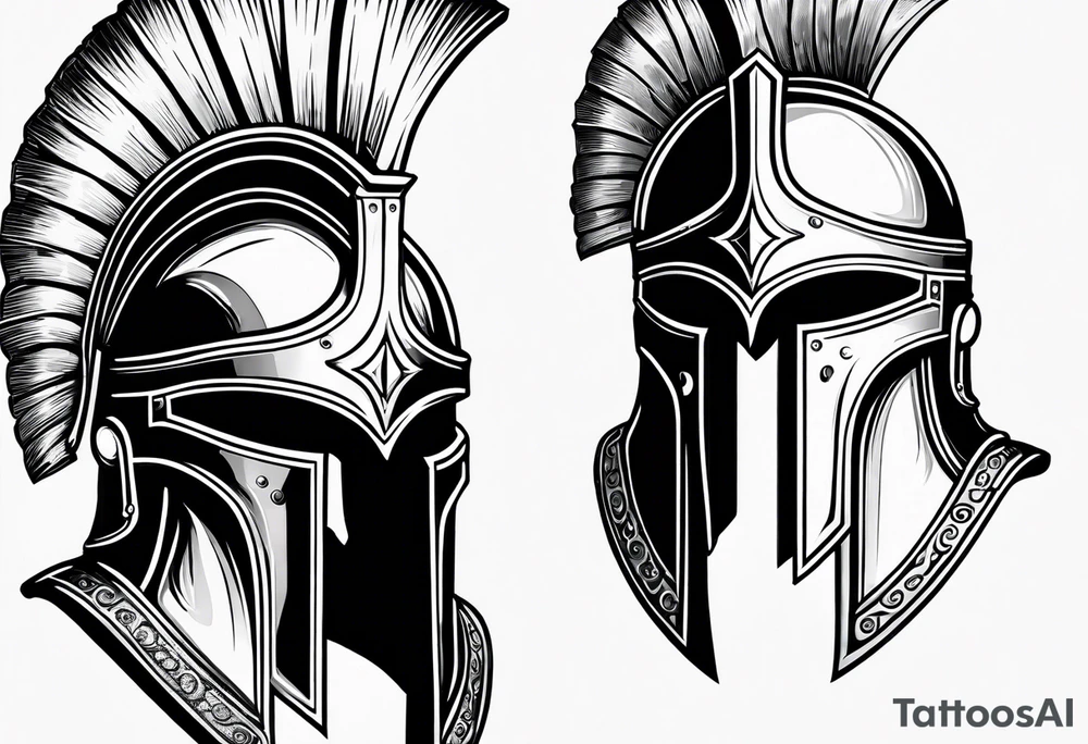 Spartan helmet tattoo idea