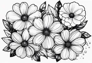 Flowers with rain droplets on them tattoo idea