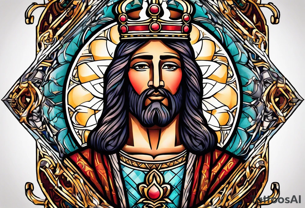 king jesus vintage design traditonal tattoo idea