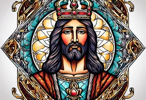 king jesus vintage design traditonal tattoo idea