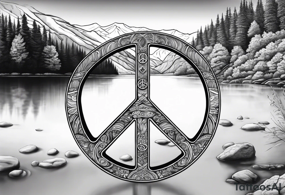 Peace sign with river
Peace like a river. It is well tattoo idea